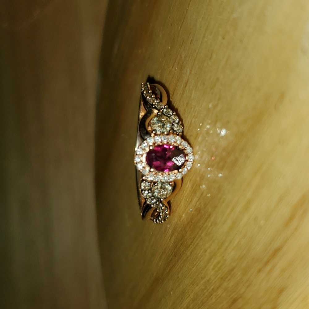LeVian Garnet and Chocolate Diamond Ring